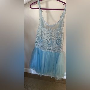 Beaded lace top plus size prom dress